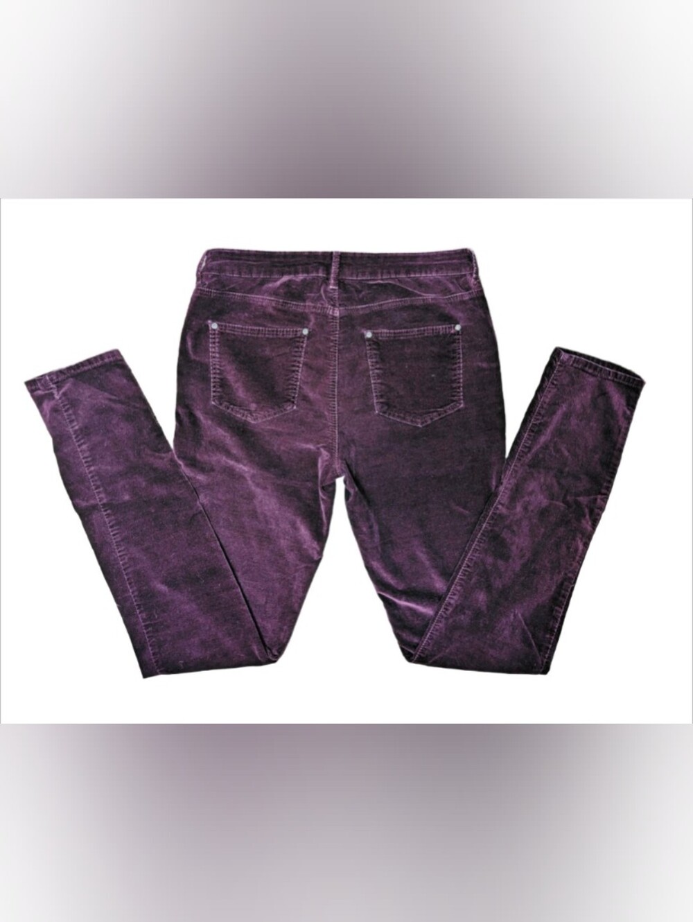 Buffalo David Bitton Purple/Merlot Wine Velvet Skinny Jeans Flocked Denim